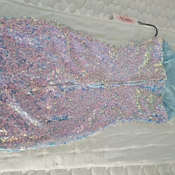 Iridescent ice blue dress Crystal Sky - Picture 5 of 5